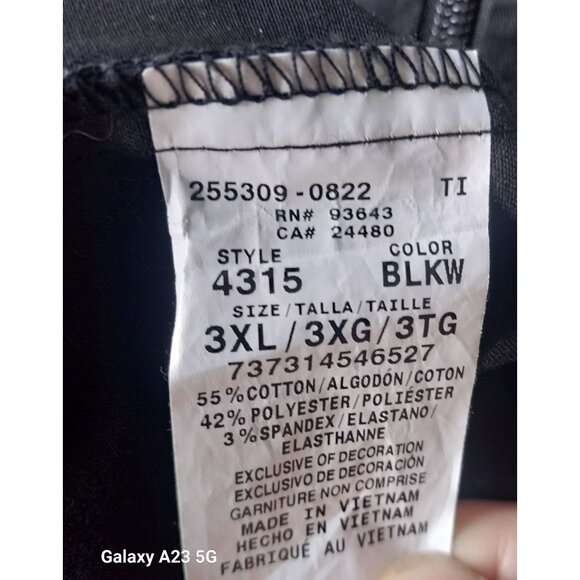 Cherokee Workwear Core Stretch Black Zip-Up Jacket 3XL Cotton/Polyester - Picture 6 of 7